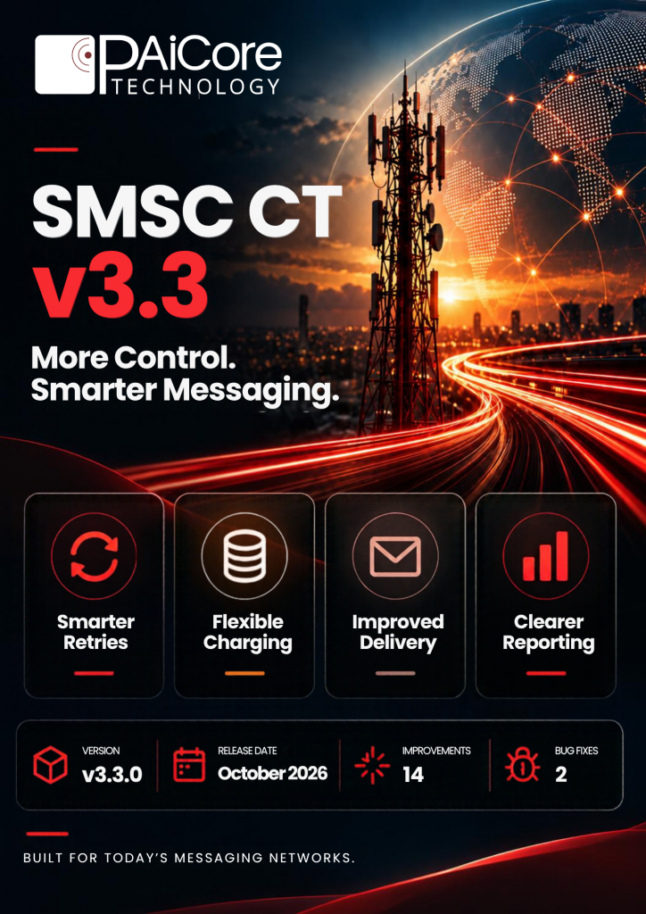 PAiCore SMSC CT v3.3: Configurable SMS Retries, Diameter Charging and Multipart Delivery